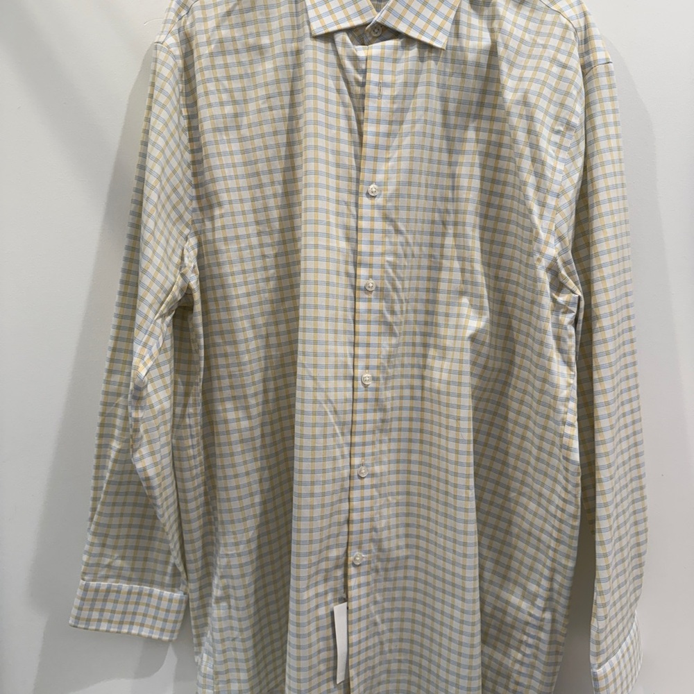 Michael Kors Yellow and Blue Checkered Shirt